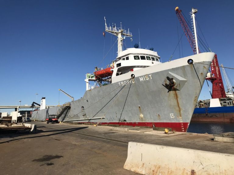 tropic mist (Ro-Ro Cargo Ship) - IMO 8204183, MMSI 377908000, Call Sign J8NZ under the flag of St Vincent & Grenadines