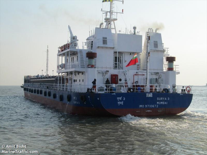 surya-3 (General Cargo Ship) - IMO 9710672, MMSI 419000845, Call Sign AWET under the flag of India
