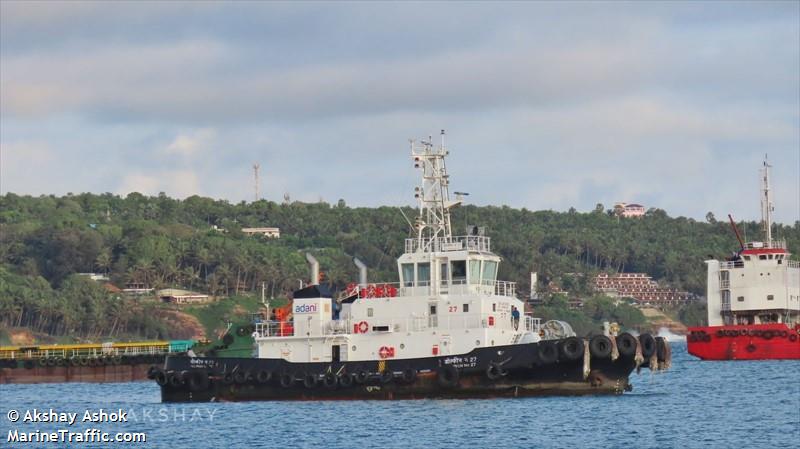 dolphin no27 (Tug) - IMO 9876000, MMSI 419001464, Call Sign VTCX under the flag of India