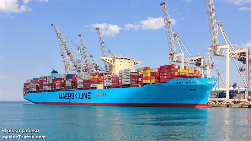 maersk huacho (Container Ship) - IMO 9848948, MMSI 563078200, Call Sign 9V7010 under the flag of Singapore