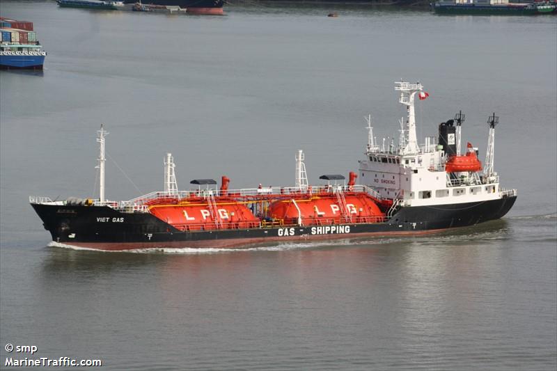 viet gas (LPG Tanker) - IMO 9046875, MMSI 574159149, Call Sign 3WDV under the flag of Vietnam