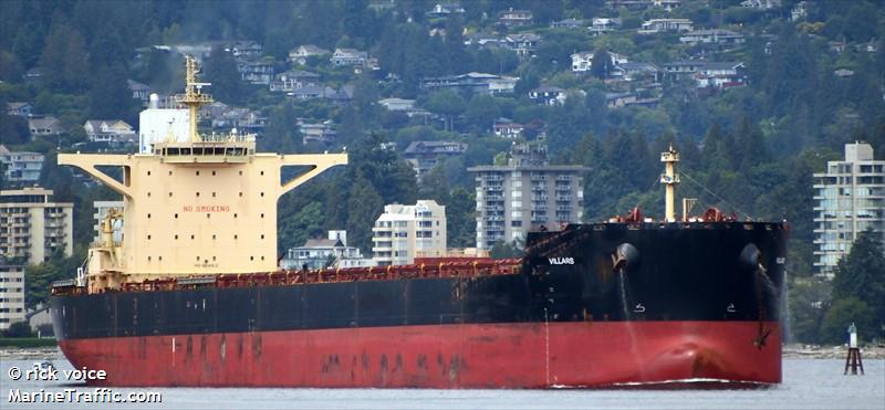 villars (Bulk Carrier) - IMO 9618812, MMSI 352002613, Call Sign 3E4938 under the flag of Panama