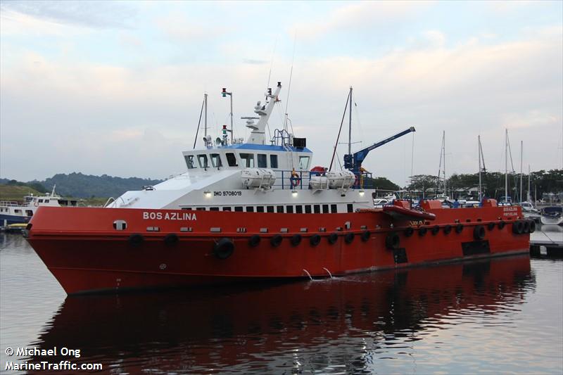 bos azlina (Offshore Tug/Supply Ship) - IMO 9708019, MMSI 533000312, Call Sign 9MVC2 under the flag of Malaysia