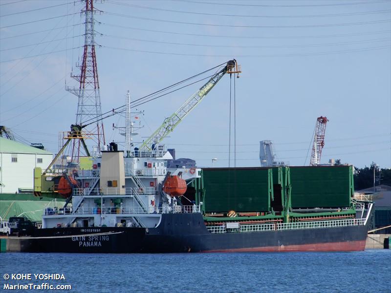 gain spring (General Cargo Ship) - IMO 1021958, MMSI 352002896, Call Sign 3E4671 under the flag of Panama