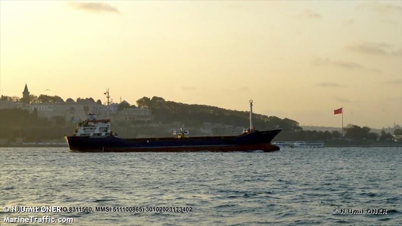 sukru okan (General Cargo Ship) - IMO 8311560, MMSI 511100865, Call Sign T8A4116 under the flag of Palau