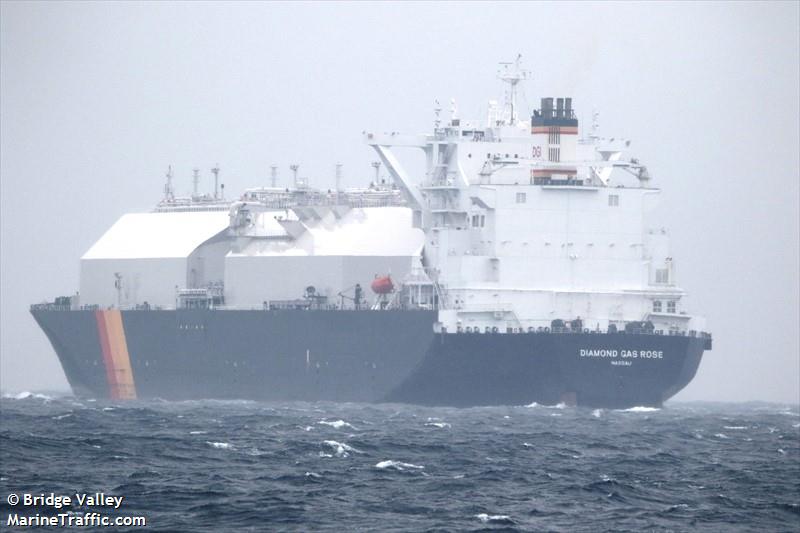 diamond gas rose (LNG Tanker) - IMO 9779238, MMSI 563189500, Call Sign 9V7873 under the flag of Singapore