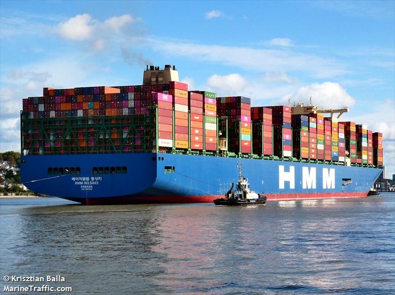 hmm helsinki (Container Ship) - IMO 9863340, MMSI 440288000, Call Sign D7EL under the flag of Korea