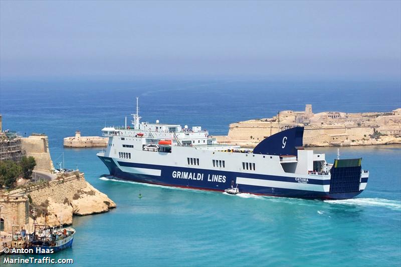 catania (Passenger/Ro-Ro Cargo Ship) - IMO 9261554, MMSI 247098200, Call Sign IBKM under the flag of Italy