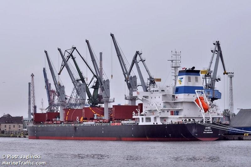 zina (Bulk Carrier) - IMO 9486465, MMSI 256713000, Call Sign 9HA2910 under the flag of Malta