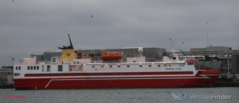 sarfaq ittuk (Passenger Ship) - IMO 8913899, MMSI 331037000, Call Sign OWDD under the flag of Greenland