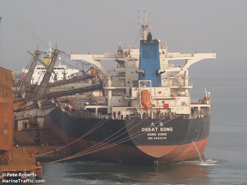 great song (Bulk Carrier) - IMO 9452476, MMSI 477550900, Call Sign VRFZ4 under the flag of Hong Kong