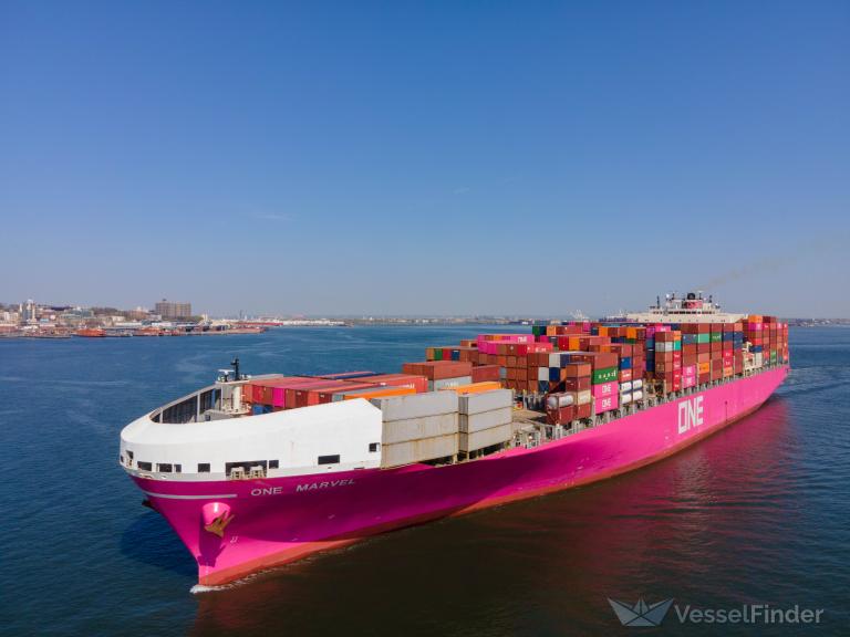 one marvel (Container Ship) - IMO 9475612, MMSI 538003993, Call Sign V7UP3 under the flag of Marshall Islands