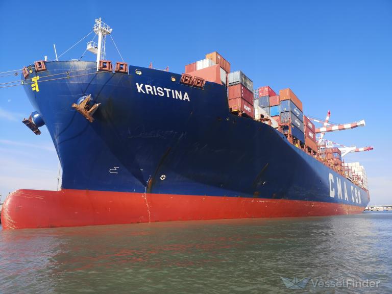 kristina (Container Ship) - IMO 9641223, MMSI 538004913, Call Sign V7ZT9 under the flag of Marshall Islands