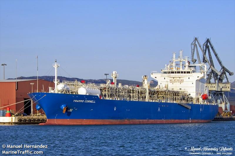 trammo cornell (LPG Tanker) - IMO 9543081, MMSI 563026400, Call Sign 9V5446 under the flag of Singapore