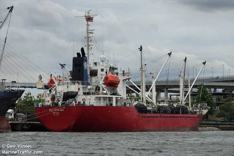 hai feng 668 (Refrigerated Cargo Ship) - IMO 8800236, MMSI 577621000, Call Sign YJXQ9 under the flag of Vanuatu