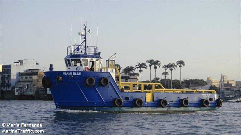 miame blue (Tug) - IMO , MMSI 710005929, Call Sign PU7389 under the flag of Brazil