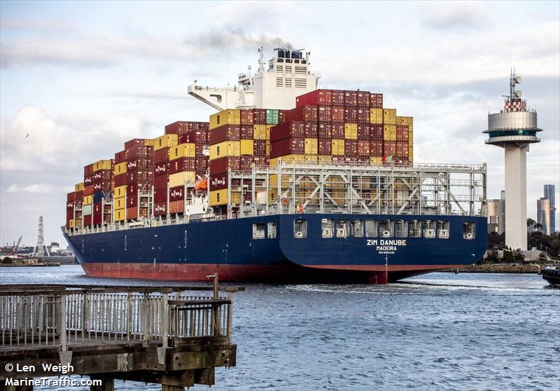 zim danube (Container Ship) - IMO 9954151, MMSI 255903590, Call Sign CQXO under the flag of Madeira