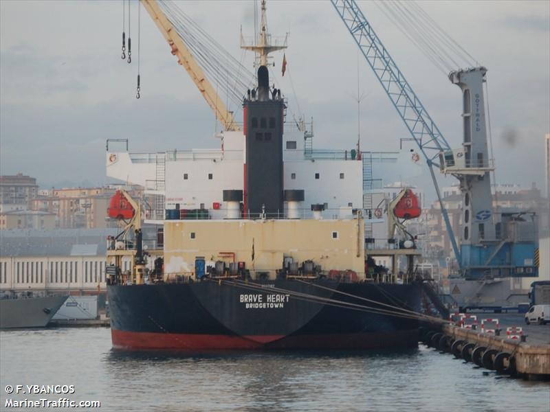 brave heart (Bulk Carrier) - IMO 9317767, MMSI 314766000, Call Sign 8PPO4 under the flag of Barbados