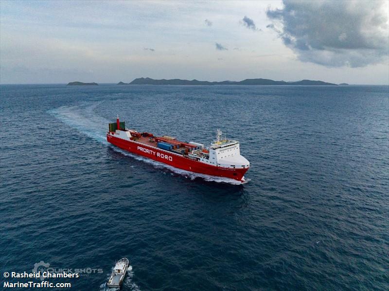 caribbean force (Ro-Ro Cargo Ship) - IMO 9335161, MMSI 538010657, Call Sign V7A7215 under the flag of Marshall Islands