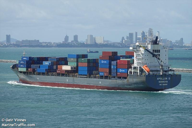 apollon d (Container Ship) - IMO 9360697, MMSI 255915624, Call Sign CQ2082 under the flag of Madeira