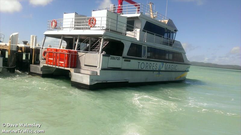 mv torres magic (Passenger ship) - IMO , MMSI 503751500, Call Sign 30867QD under the flag of Australia