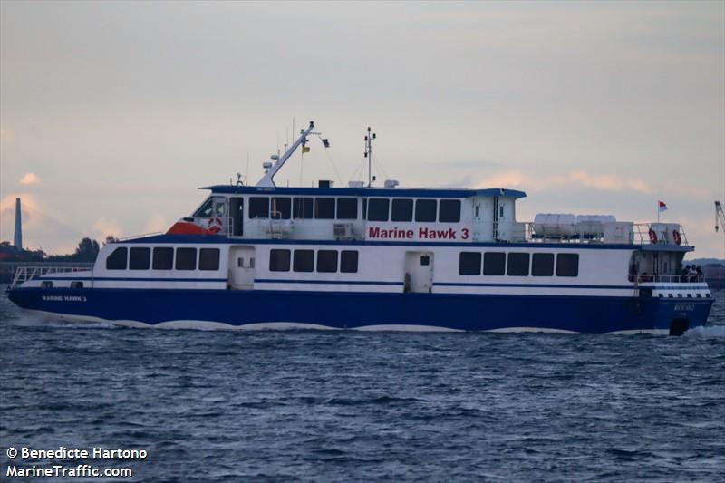 mv marine hawk 3 (Passenger ship) - IMO , MMSI 525501833 under the flag of Indonesia