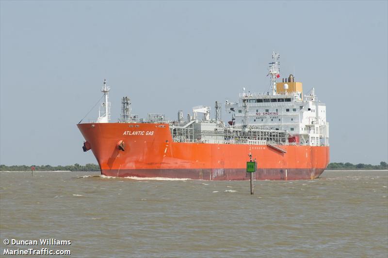atlantic gas (LPG Tanker) - IMO 9662019, MMSI 219302000, Call Sign OWMB2 under the flag of Denmark