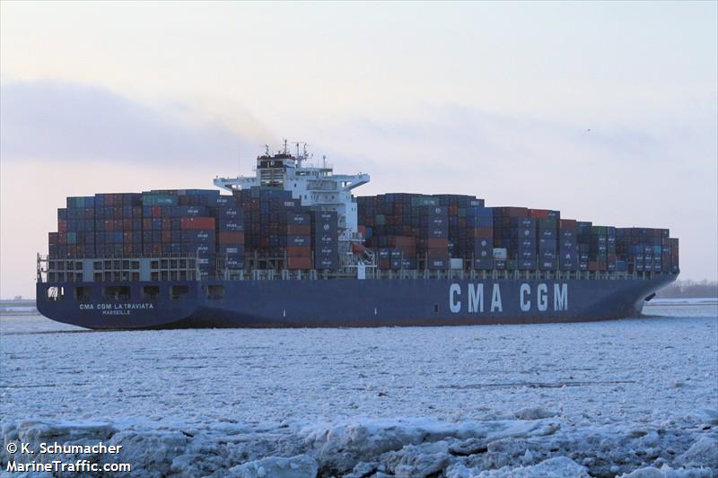 cma cgm la traviata (Container Ship) - IMO 9299795, MMSI 228340900, Call Sign FMFT under the flag of France