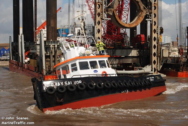 gray salvor (Tug) - IMO , MMSI 235024027, Call Sign MTFM3 under the flag of United Kingdom (UK)