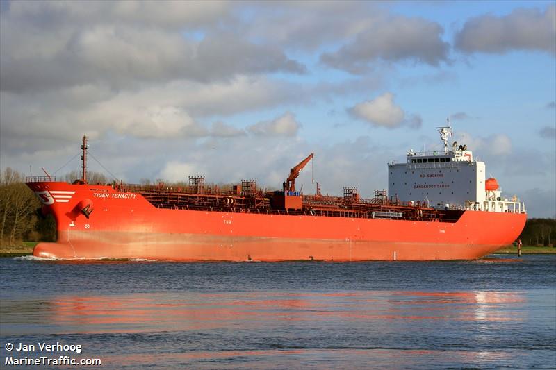tiger tenacity (Chemical/Oil Products Tanker) - IMO 9760550, MMSI 477142400, Call Sign VRQY6 under the flag of Hong Kong