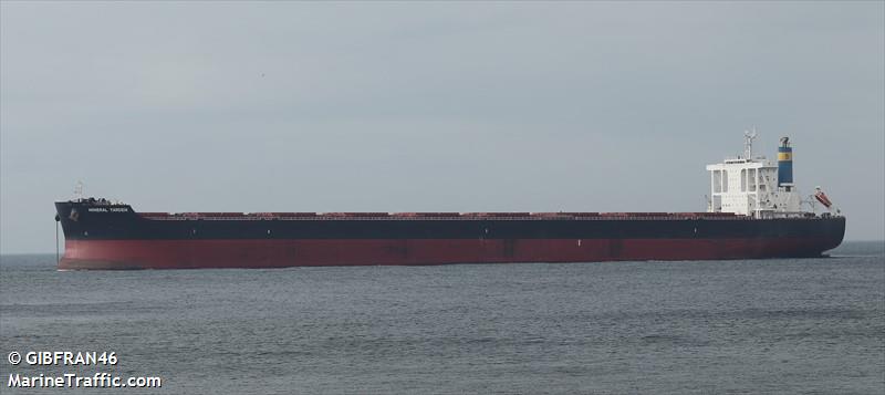 mineral yarden (Bulk Carrier) - IMO 9757838, MMSI 636017522, Call Sign D5LJ2 under the flag of Liberia