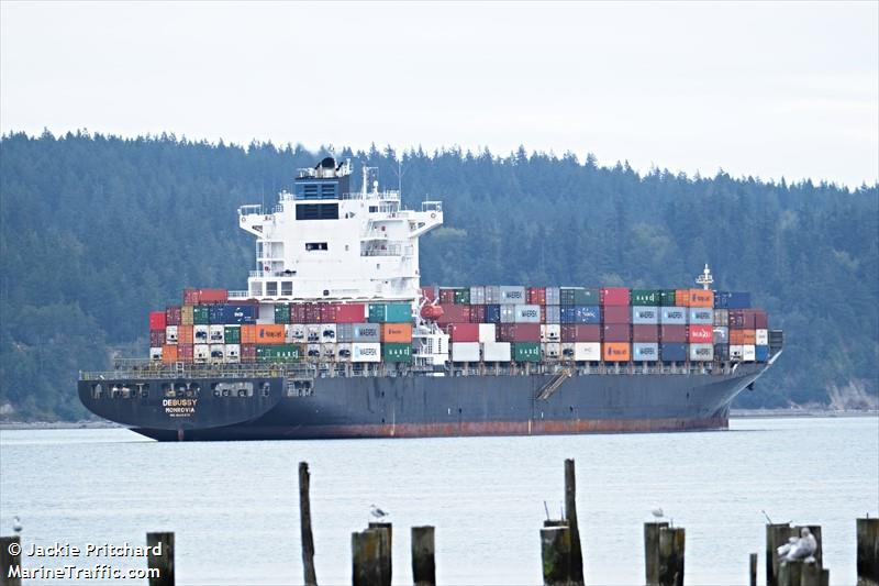 debussy (Container Ship) - IMO 9445576, MMSI 636018807, Call Sign A8UL5 under the flag of Liberia