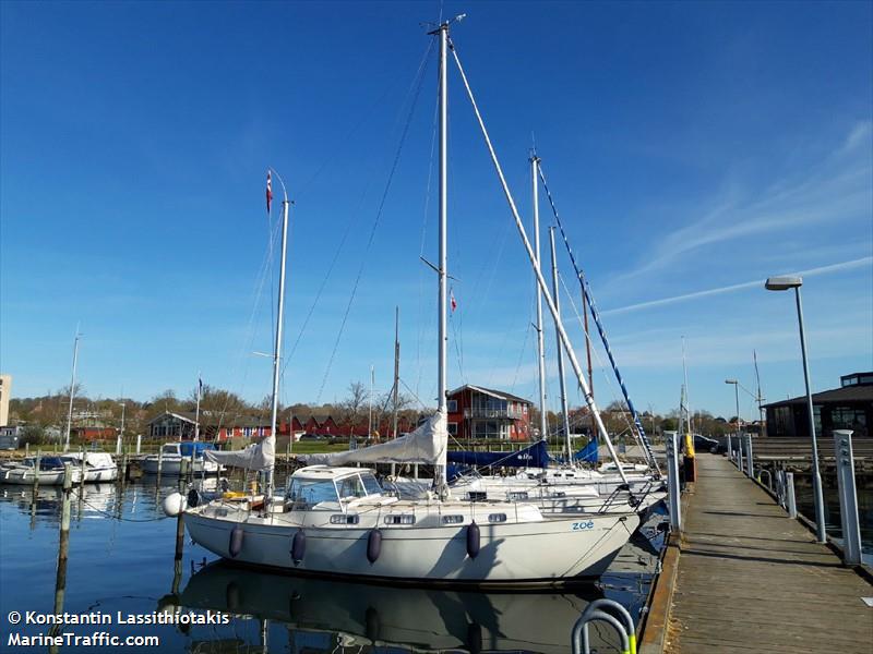 zoe (Sailing vessel) - IMO , MMSI 219024265, Call Sign XPH3149 under the flag of Denmark