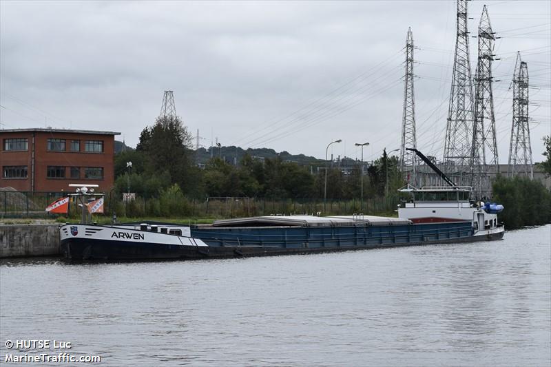 arwen (Cargo ship) - IMO , MMSI 205527090, Call Sign OT5270 under the flag of Belgium