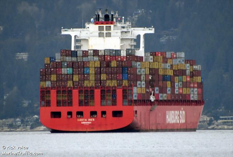 santa ines (Container Ship) - IMO 9444845, MMSI 219069000, Call Sign OXCE2 under the flag of Denmark