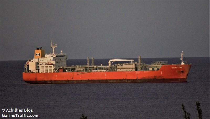 celtic gas (LPG Tanker) - IMO 9682265, MMSI 219683000, Call Sign QWQI2 under the flag of Denmark