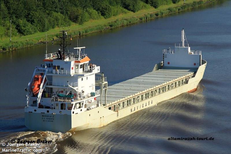 manuela e (General Cargo Ship) - IMO 9400150, MMSI 225365000, Call Sign EAVH under the flag of Spain