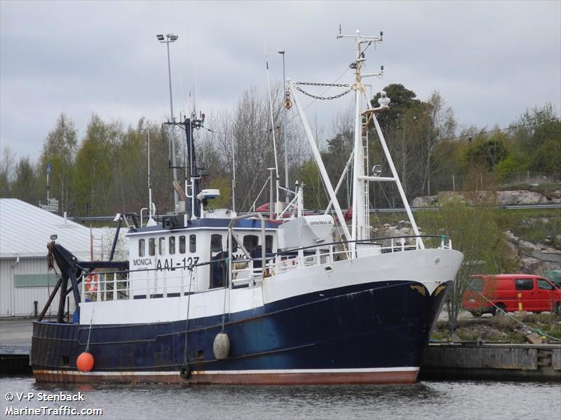 monica (Fishing vessel) - IMO , MMSI 230063680, Call Sign OH3858 under the flag of Finland