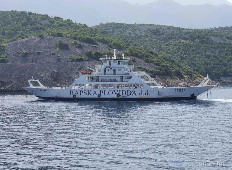 barbat (Passenger/Ro-Ro Cargo Ship) - IMO 8741284, MMSI 238987840, Call Sign 9AA6998 under the flag of Croatia