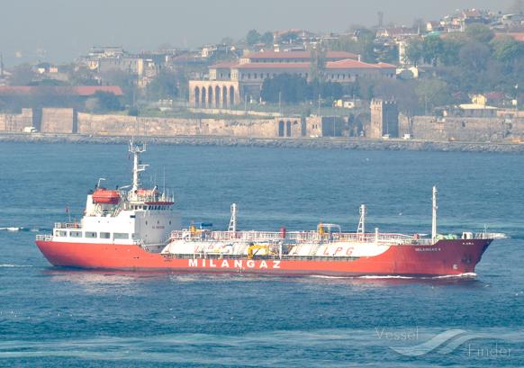 milangaz 4 (LPG Tanker) - IMO 8916322, MMSI 271043400, Call Sign TCVS4 under the flag of Turkey