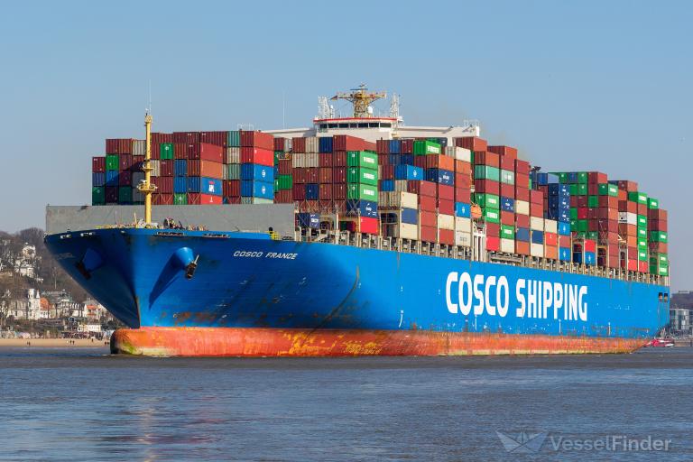 cosco france (Container Ship) - IMO 9516416, MMSI 477030700, Call Sign VRMC2 under the flag of Hong Kong