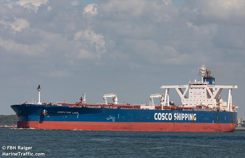 cosflying lake (Crude Oil Tanker) - IMO 9698771, MMSI 477967900, Call Sign VROE4 under the flag of Hong Kong