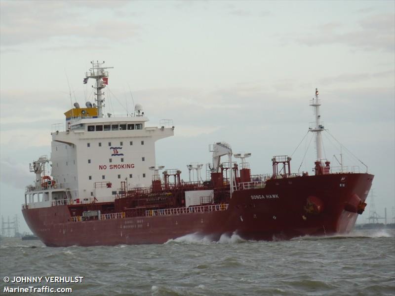 songa hawk (Chemical/Oil Products Tanker) - IMO 9482665, MMSI 538003566, Call Sign V7RQ8 under the flag of Marshall Islands