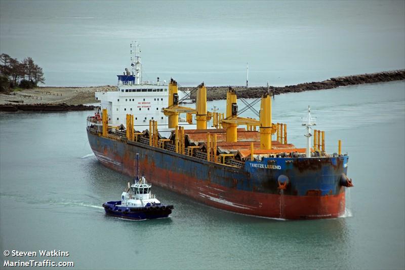 yangtze legend (Bulk Carrier) - IMO 9706827, MMSI 538005516, Call Sign V7EQ9 under the flag of Marshall Islands