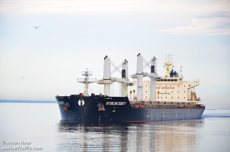 interlink dignity (Bulk Carrier) - IMO 9714769, MMSI 538005706, Call Sign V7GF4 under the flag of Marshall Islands
