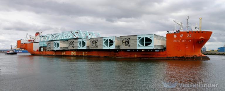 zhen hua 34 (Heavy Load Carrier) - IMO 9200952, MMSI 636011186, Call Sign ELXK8 under the flag of Liberia