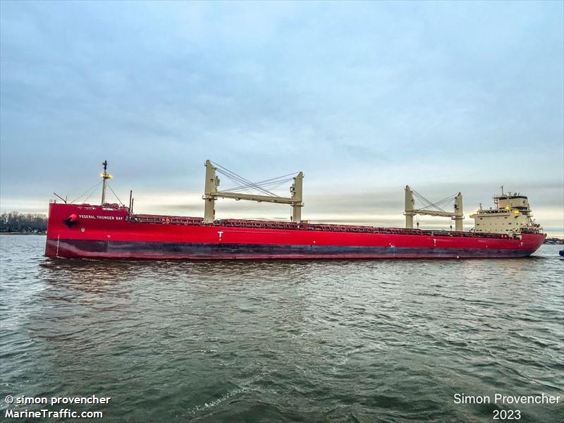 federal thunder bay (Bulk Carrier) - IMO 9975375, MMSI 538010777, Call Sign V7A7413 under the flag of Marshall Islands