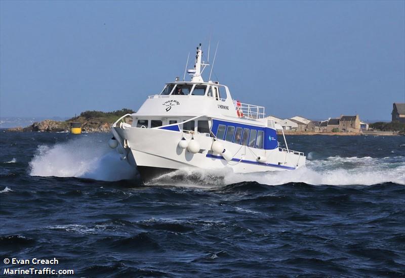 lhermine (Passenger ship) - IMO , MMSI 227009880, Call Sign FGA6726 under the flag of France