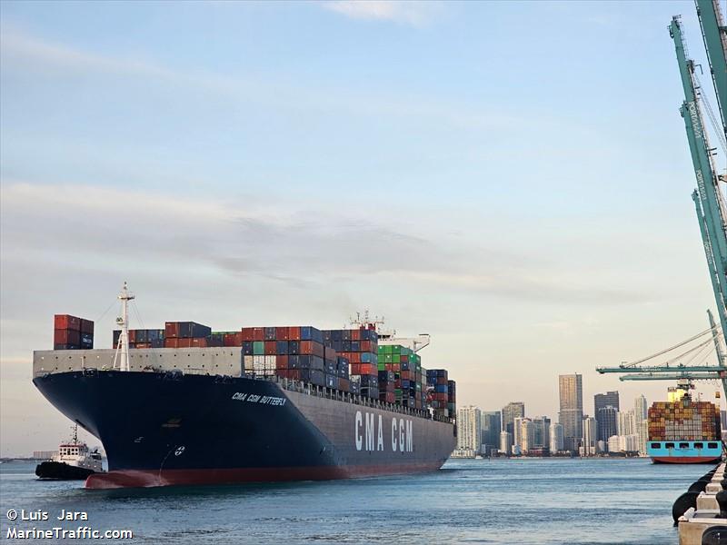 cma cgm butterfly (Container Ship) - IMO 9365790, MMSI 311001416, Call Sign C6HB6 under the flag of Bahamas
