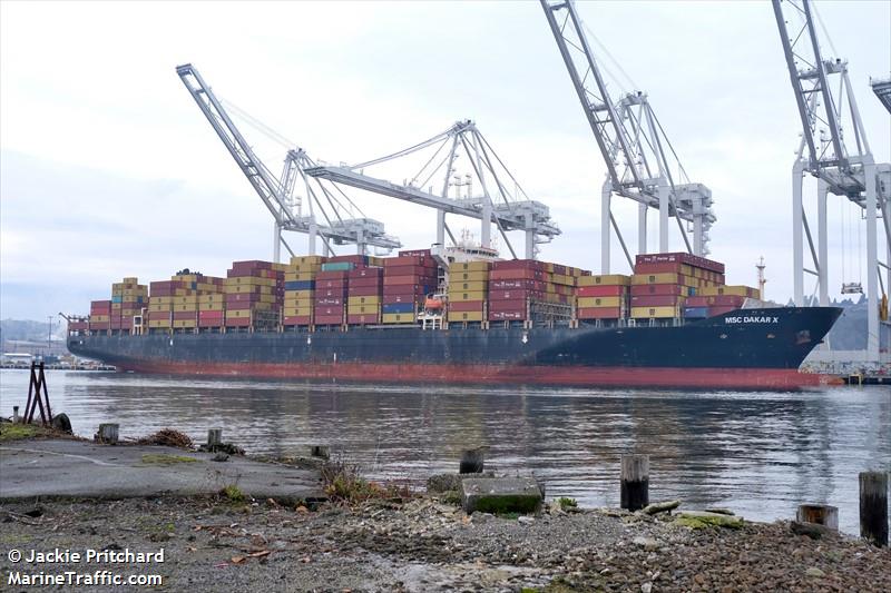 msc dakar x (Container Ship) - IMO 9605231, MMSI 255915617, Call Sign CQ2075 under the flag of Madeira